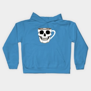 Skull Coffee Cup Illustration Kids Hoodie